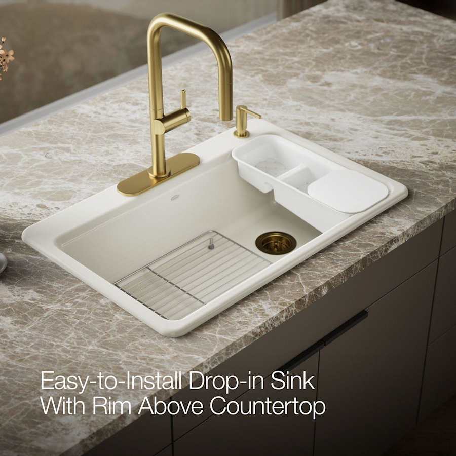 Riverby 33" Single Basin Top-Mount Enameled Cast-Iron Kitchen Sink