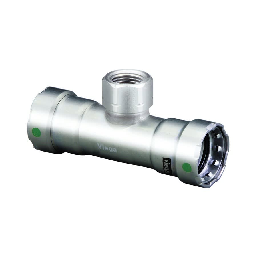 Tee, 1 x 3/4 in, Press x FNPT, 316/316L Stainless Steel