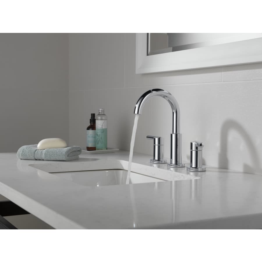 Nicoli 1.2 GPM Widespread Bathroom Faucet with Lever Handles and Push Pop-Up Drain Assembly