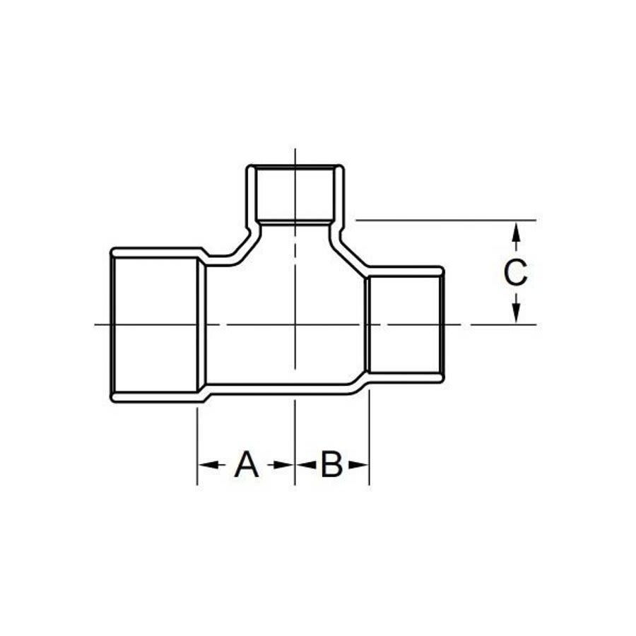 Tee, 1-1/4 in, C, Copper