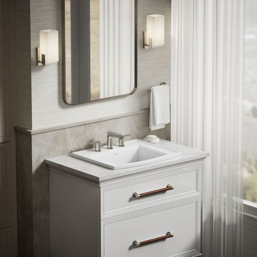 Archer 22-5/8" Drop In Bathroom Sink with 3 Holes Drilled and Overflow