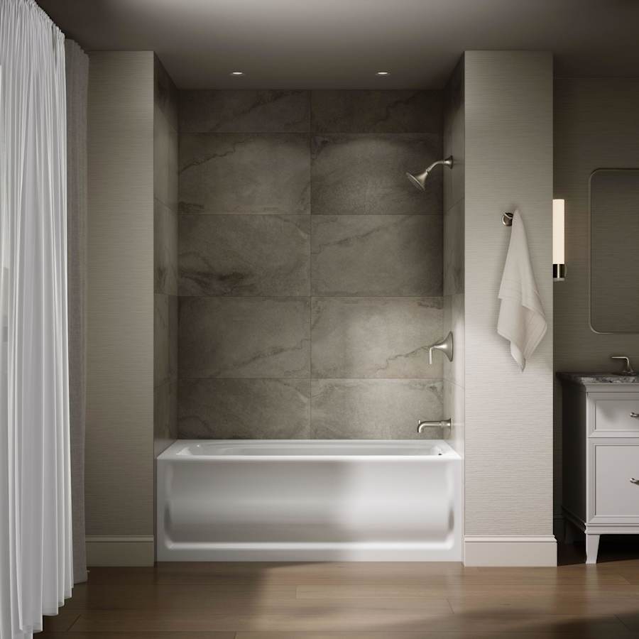 Bancroft Collection 60" Three Wall Alcove Soaking Bath Tub with Right Hand Drain