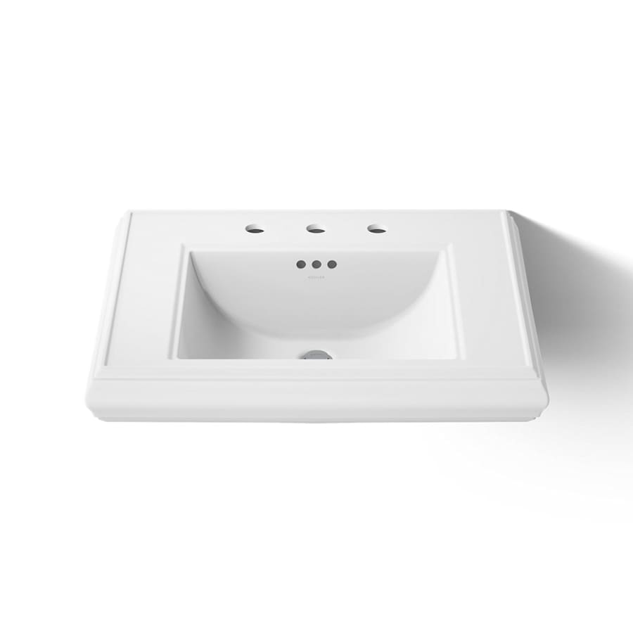 Memoirs Classic 27" Fireclay Pedestal Bathroom Sink with 3 Holes Drilled and Overflow