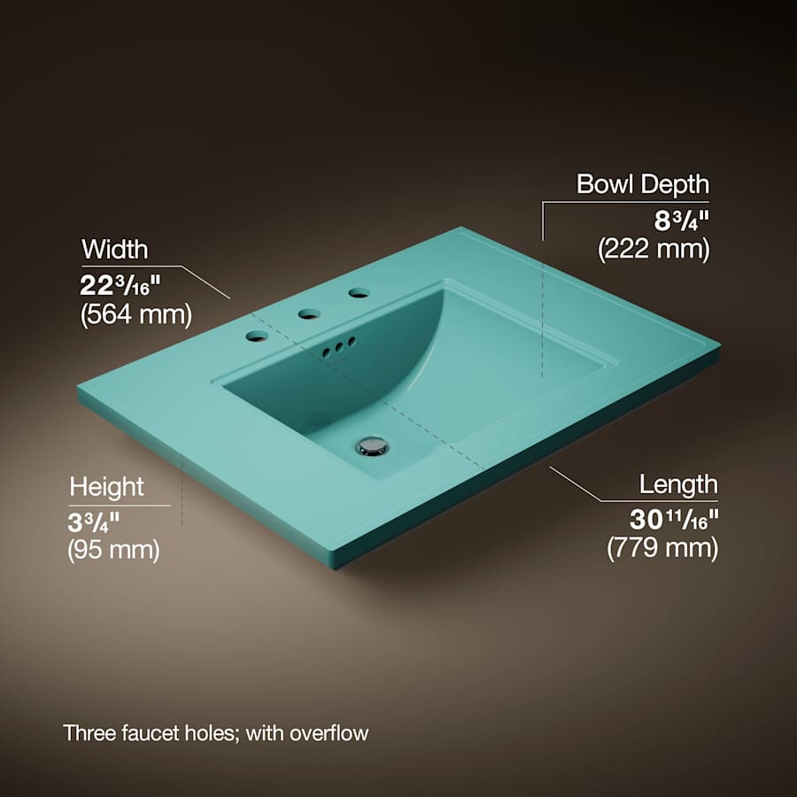 Memoirs Stately 30" Fireclay Pedestal Bathroom Sink with 3 Holes Drilled and Overflow