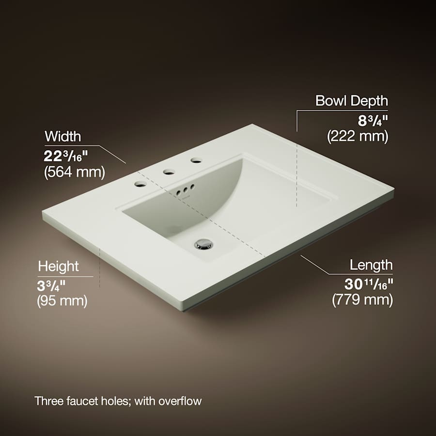Memoirs Stately 30" Fireclay Pedestal Bathroom Sink with 3 Holes Drilled and Overflow