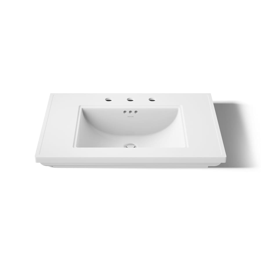 Memoirs Stately 30" Fireclay Pedestal Bathroom Sink with 3 Holes Drilled and Overflow