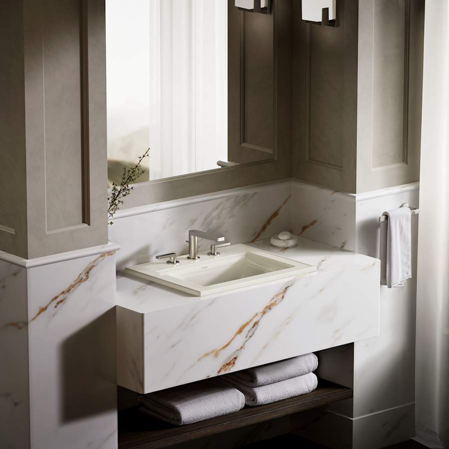 Memoirs Stately 17" Drop In Bathroom Sink with 3 Holes Drilled and Overflow