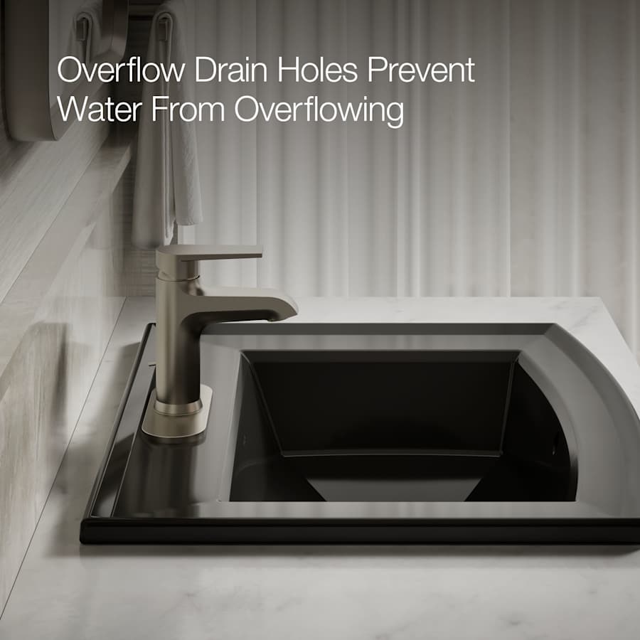 Archer 22-5/8" Drop In Bathroom Sink with 3 Holes Drilled and Overflow