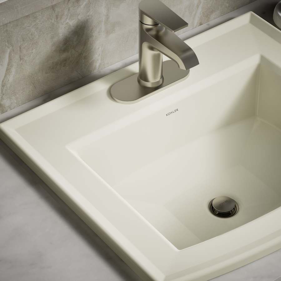 Archer 22-5/8" Drop In Bathroom Sink with 3 Holes Drilled and Overflow