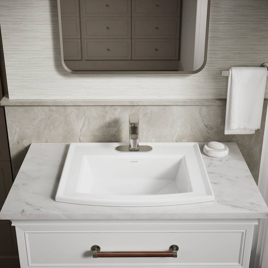 Archer 22-5/8" Drop In Bathroom Sink with 3 Holes Drilled and Overflow