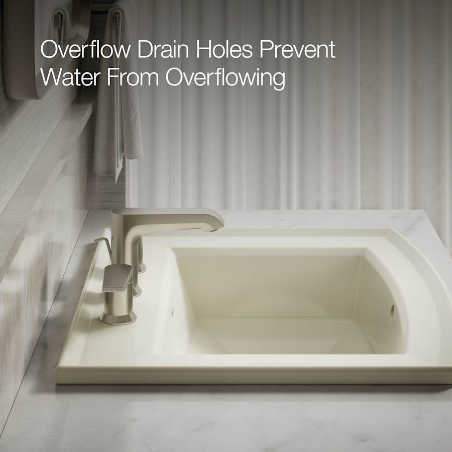 Archer 22-5/8" Drop In Bathroom Sink with 3 Holes Drilled and Overflow