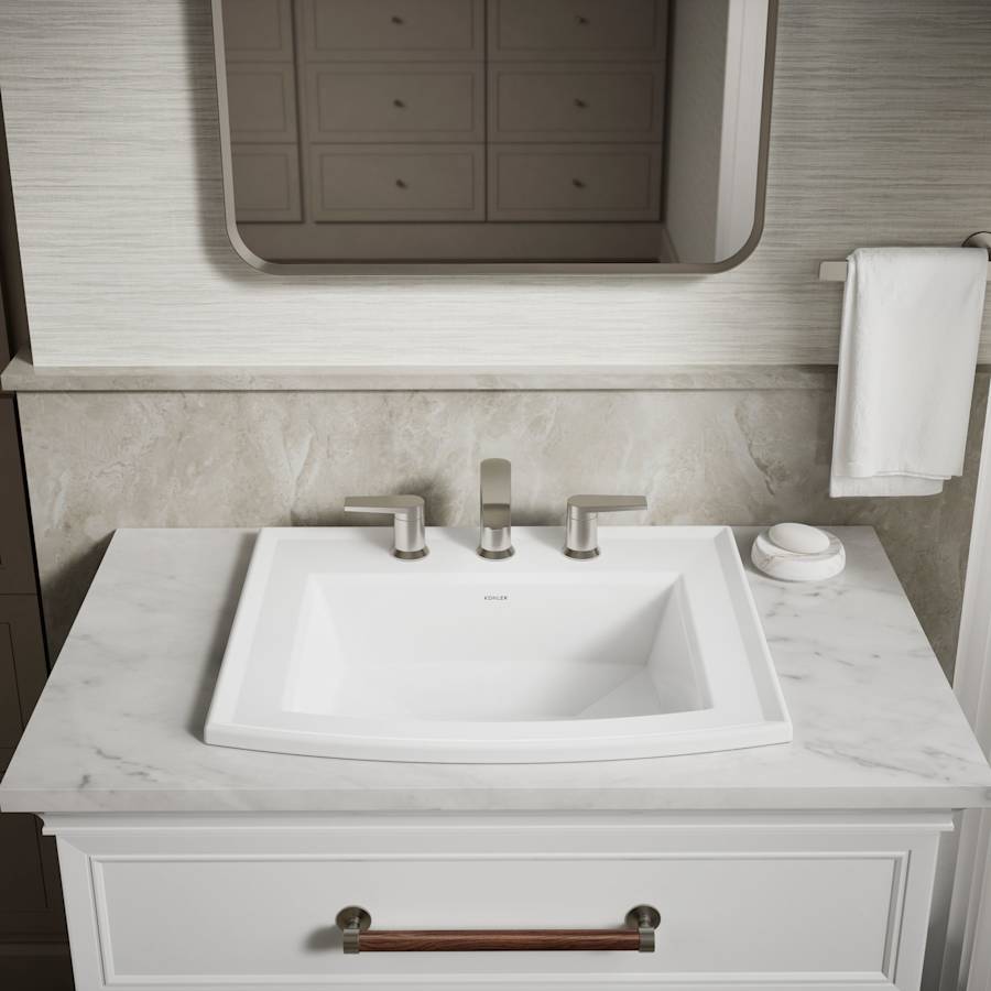 Archer 22-5/8" Drop In Bathroom Sink with 3 Holes Drilled and Overflow