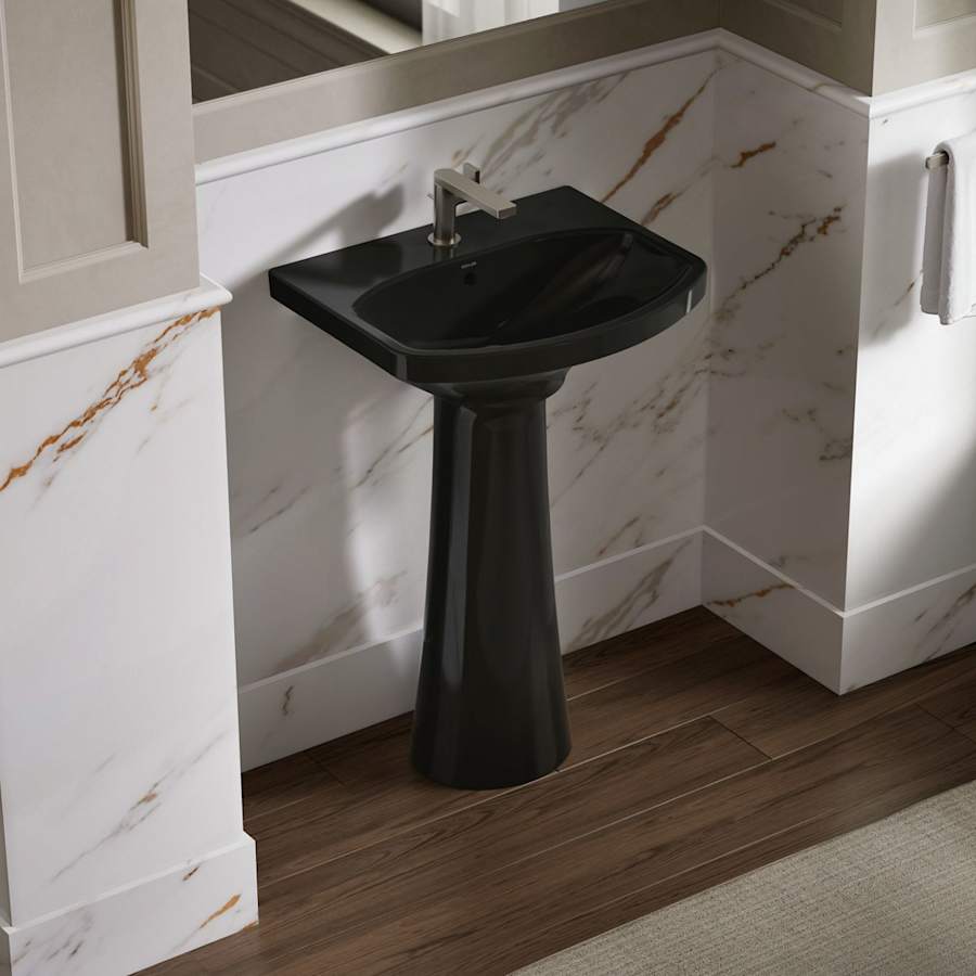 Cimarron 21" Pedestal Bathroom Sink with 1 Hole Drilled and Overflow