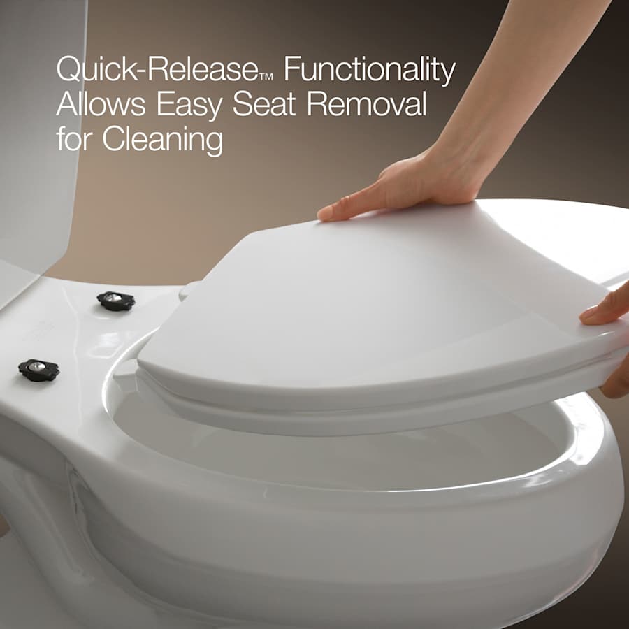 Kathryn Elongated Closed-Front Toilet Seat with Polished Chrome Hinges