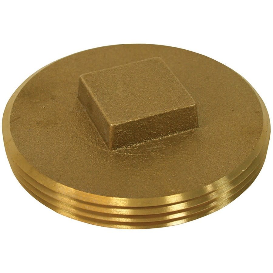 Raised Head Plug, 2 in, MNPT, Brass, Rough Brass