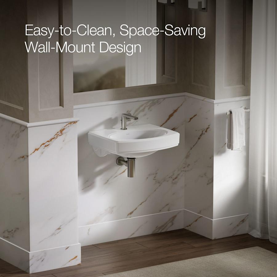 Pinoir 18" Wall Mounted Bathroom Sink with 1 Hole Drilled and Overflow