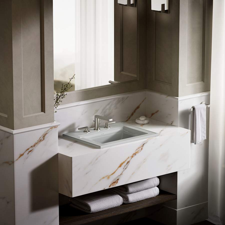 Memoirs Stately 17" Drop In Bathroom Sink with 3 Holes Drilled and Overflow