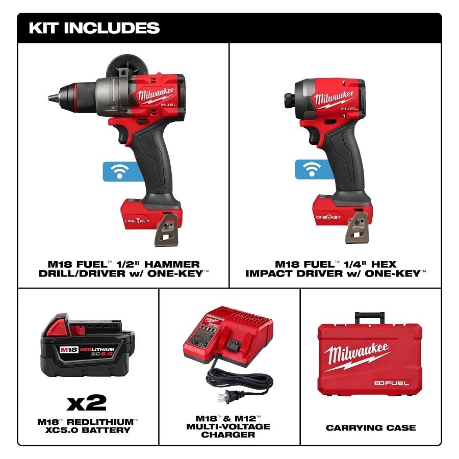 M18 FUEL™ Cordless Tool Kit, 7 pcs, 5 Ah