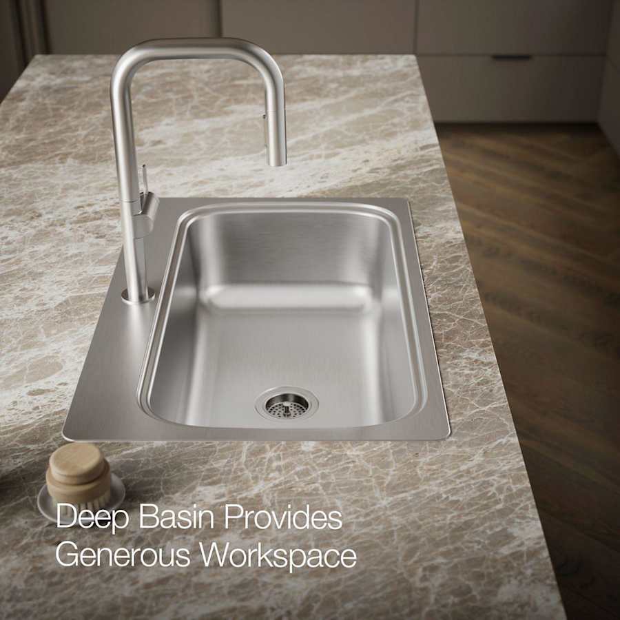 Verse 33" Single Basin Drop In kitchen Sink With Single Faucet Hole