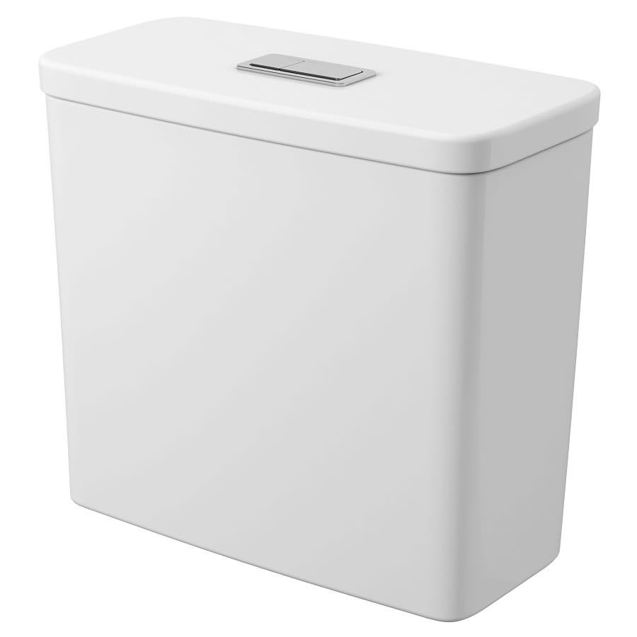 Eurocube® Toilet Tank, Bowl Mount, 12 in Rough, Top Push Button, 1/1.28 gpf Dual Flush, Alpine White