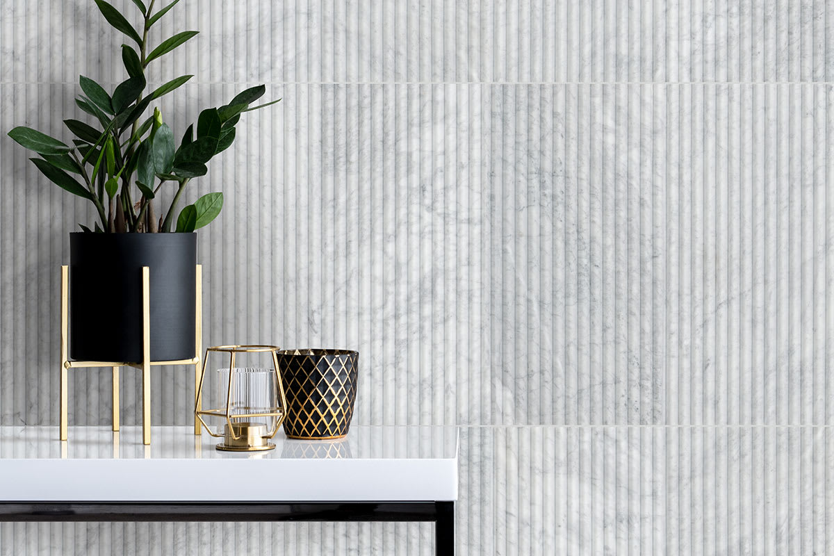 Carrara White Milano Ribbo Honed
