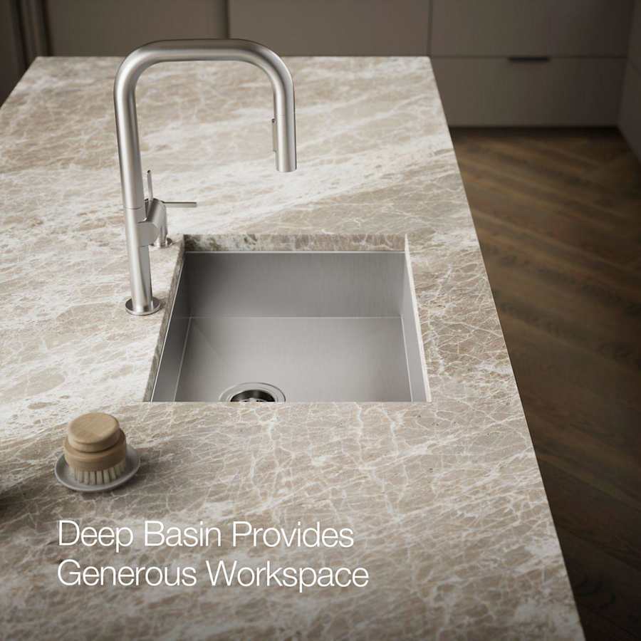 Vault 25" Single Basin Top-Mount/Under-Mount 18-Gauge Stainless Steel Kitchen Sink with SilentShield