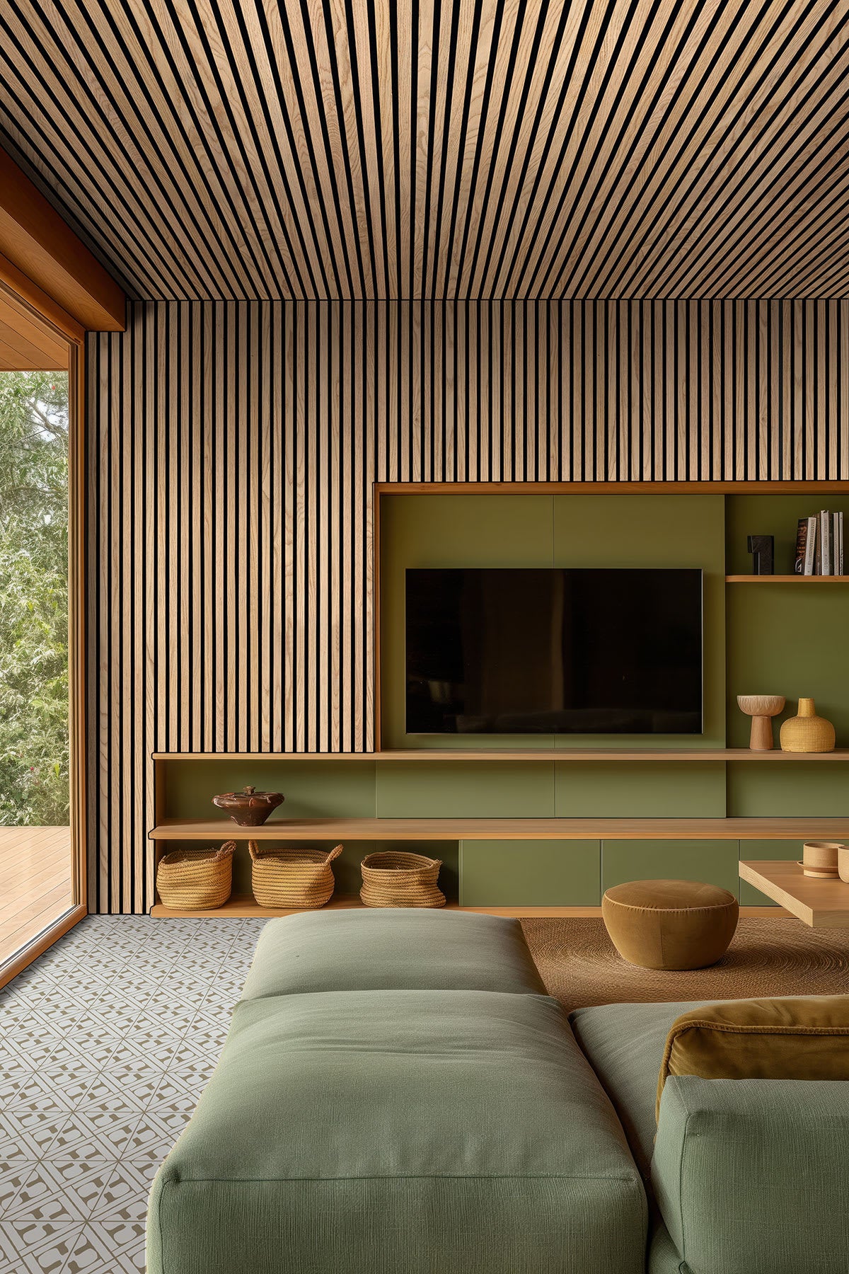Natural Acoustic Wood Slat Panels