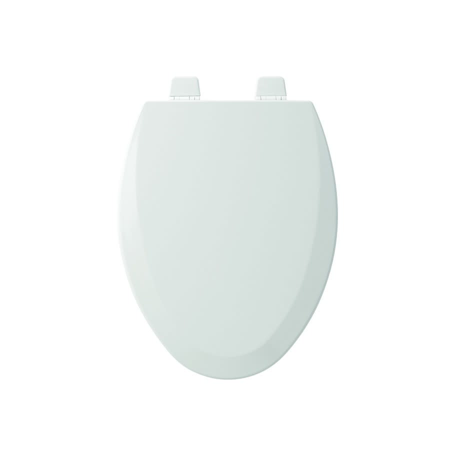Toilet Seat, Elongated Bowl, Closed Front, With Cover, Wood, White