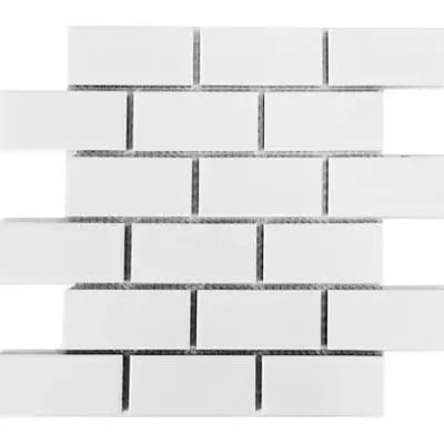 BG SNOW WH 2X4 BRICK MOSAIC