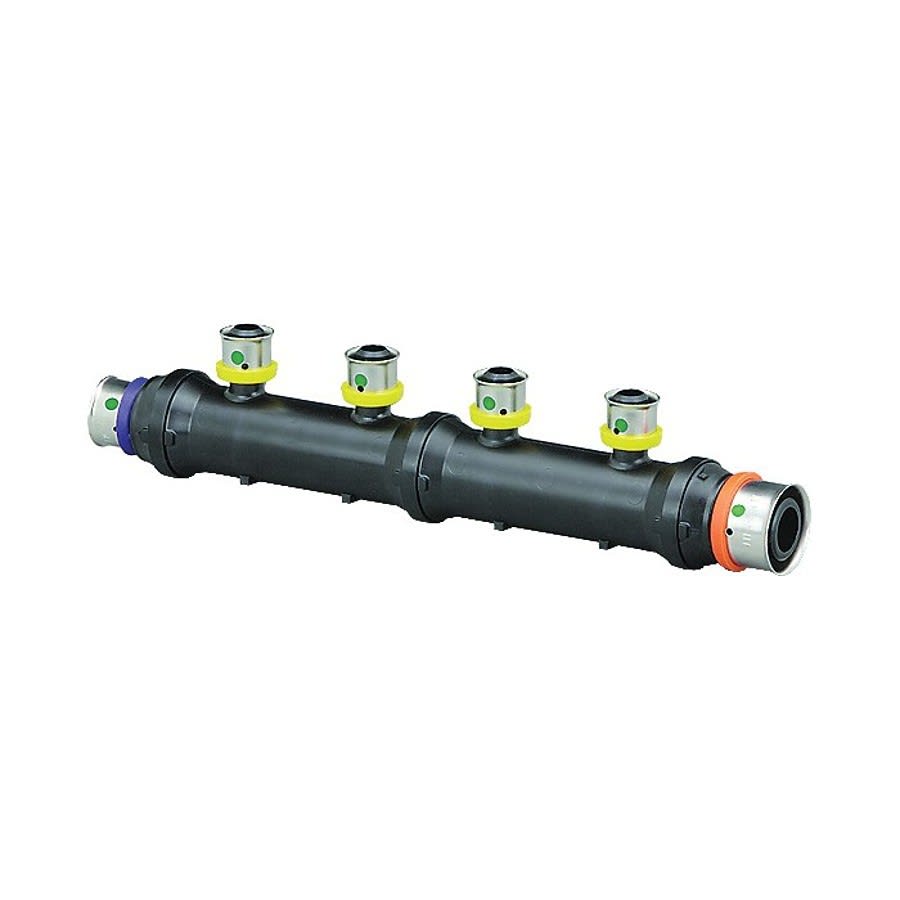 PureFlow® 4-Port Manifold, 1/2 in, Press PEX Mains, Poly