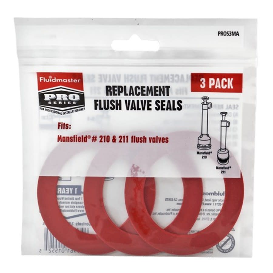 PRO Series Replacement Flush Valve Seals, For Use With Mansfield #210 & #211 Flush Valves, Silicone, Red