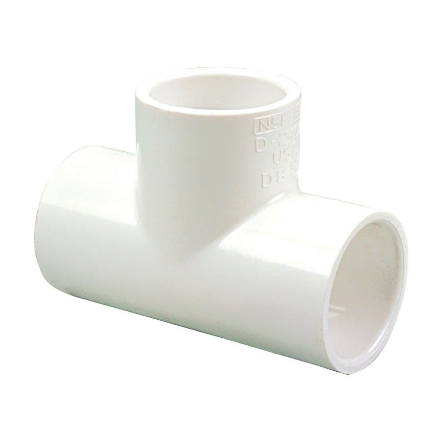 Tee, 8 x 6 in, Socket, SCH 40/STD, PVC