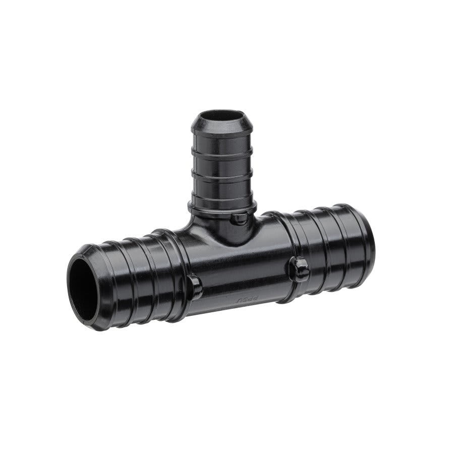 QickSert CR® Tee, 3/4 x 1/2 in, Crimp PEX, Poly
