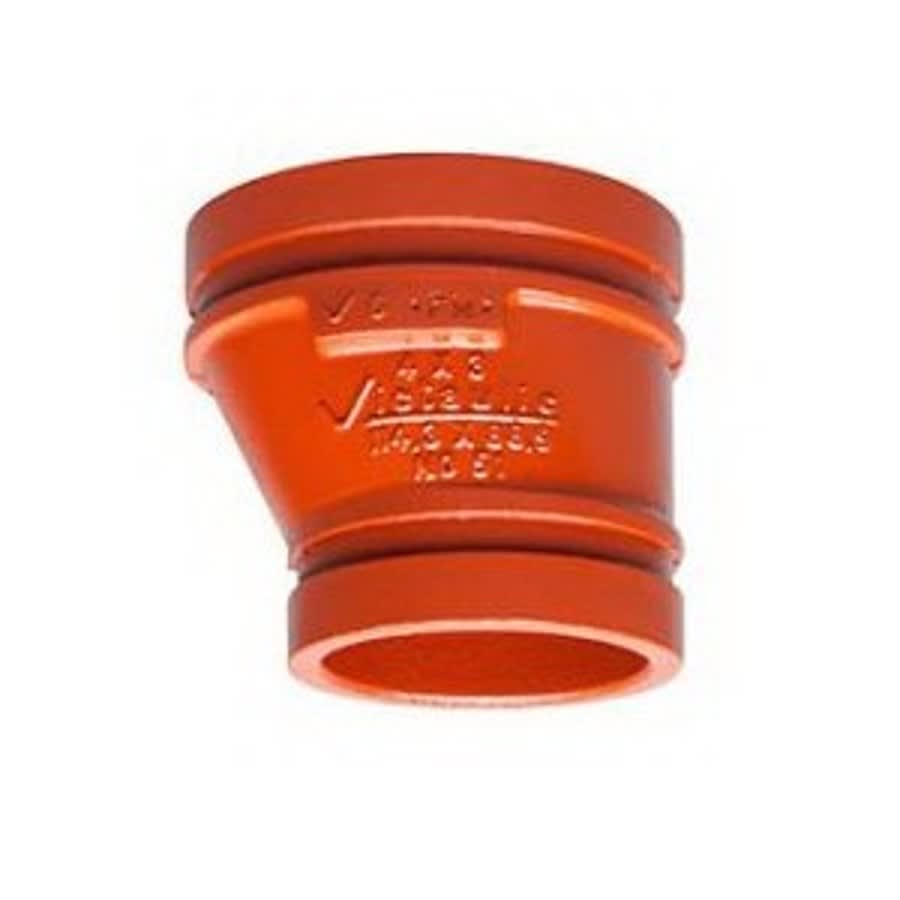 Eccentric Reducer, 4 x 2 in, Groove, Ductile Iron, Enamel Painted