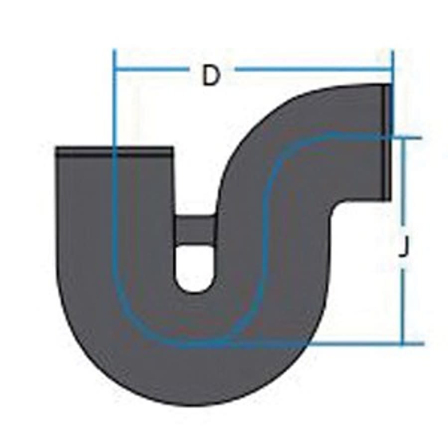 P-Trap, 6 in, No Hub, Cast Iron