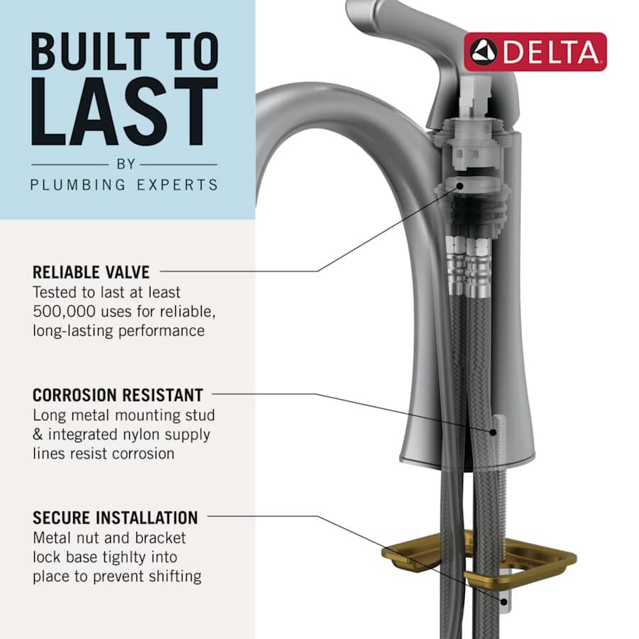 Trinsic 1.2 GPM Single Hole Bathroom Faucet with Metal Push Pop-Up Drain Assembly - Limited Lifetime Warranty