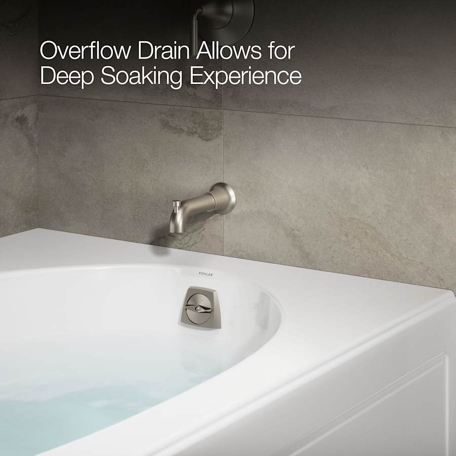 Windward Collection 60" Three Wall Alcove Soaking Bath Tub with Right Hand Drain