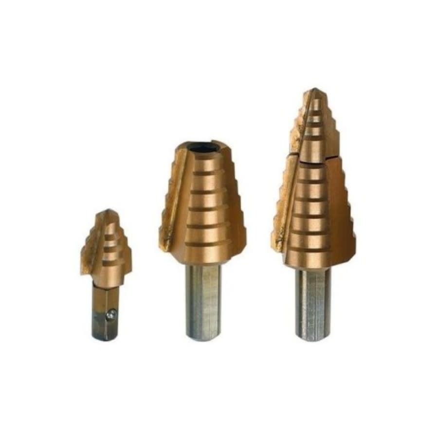 Replaceable Tip Step Drill Kit, Cobalt Titanium Coated