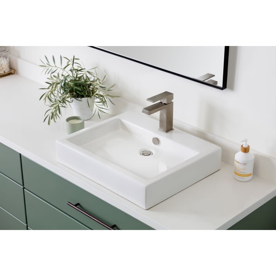 Modern 1.2 GPM Single Hole Bathroom Faucet with Push Pop-Up Drain Assembly - Includes Lifetime Warranty