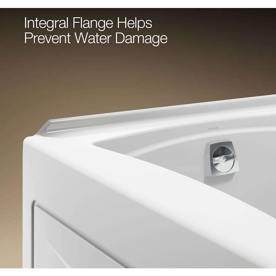 Mariposa Collection 60" Three Wall Alcove Soaking Bath Tub with Left Hand Drain, Apron, Tile Flange and Textured Bottom