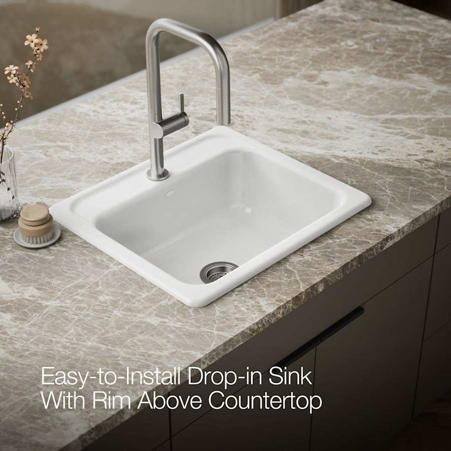 Mayfield 25" Single Basin Top-Mount Enameled Cast-Iron Kitchen Sink