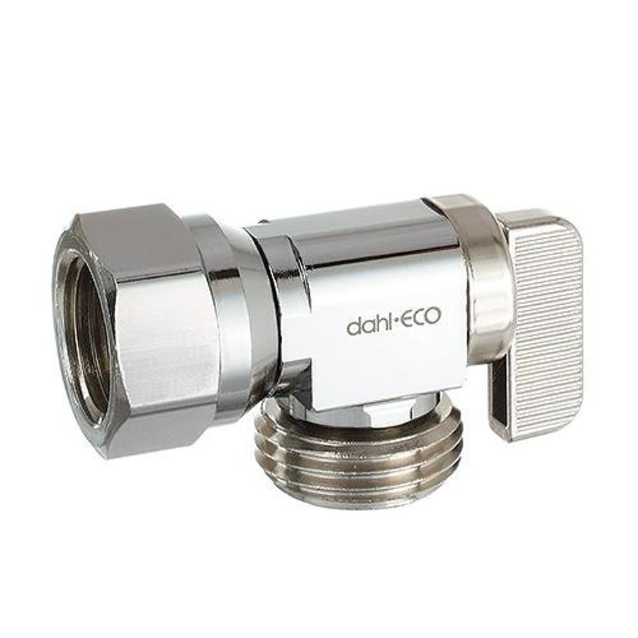 Quarter Turn Angle Stop, 1/2 x 3/4 in, FNPT x Male Hose Thread, Polished Chrome