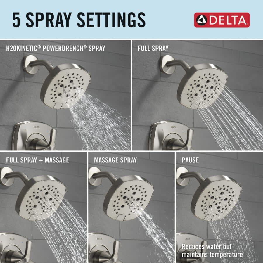 Stryke Monitor 14 Series Single Function Pressure Balanced Tub and Shower with Cross Handle - Less Rough-In Valve