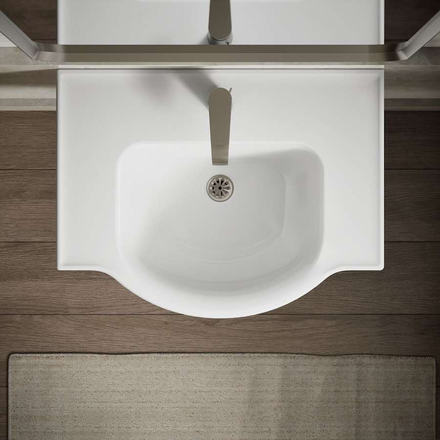 Veer 24" Pedestal Bathroom Sink Only with One Hole Drilled and Overflow