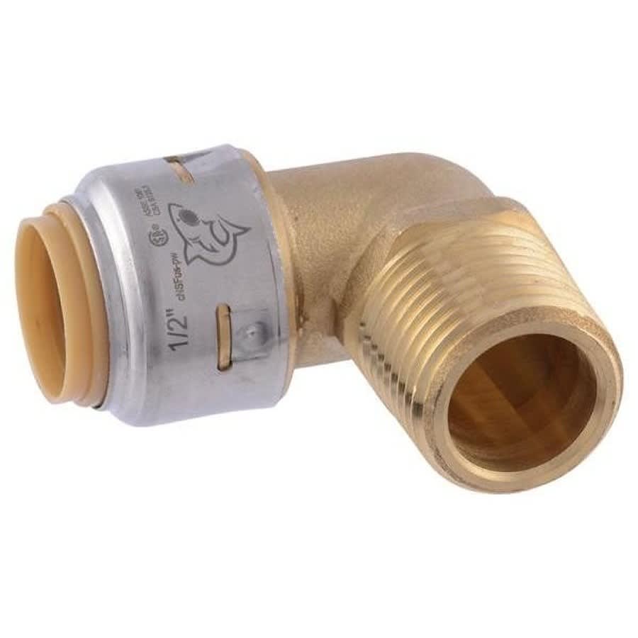 Max™ 90 deg Elbow, 1/2 in, Push x MNPT, Brass