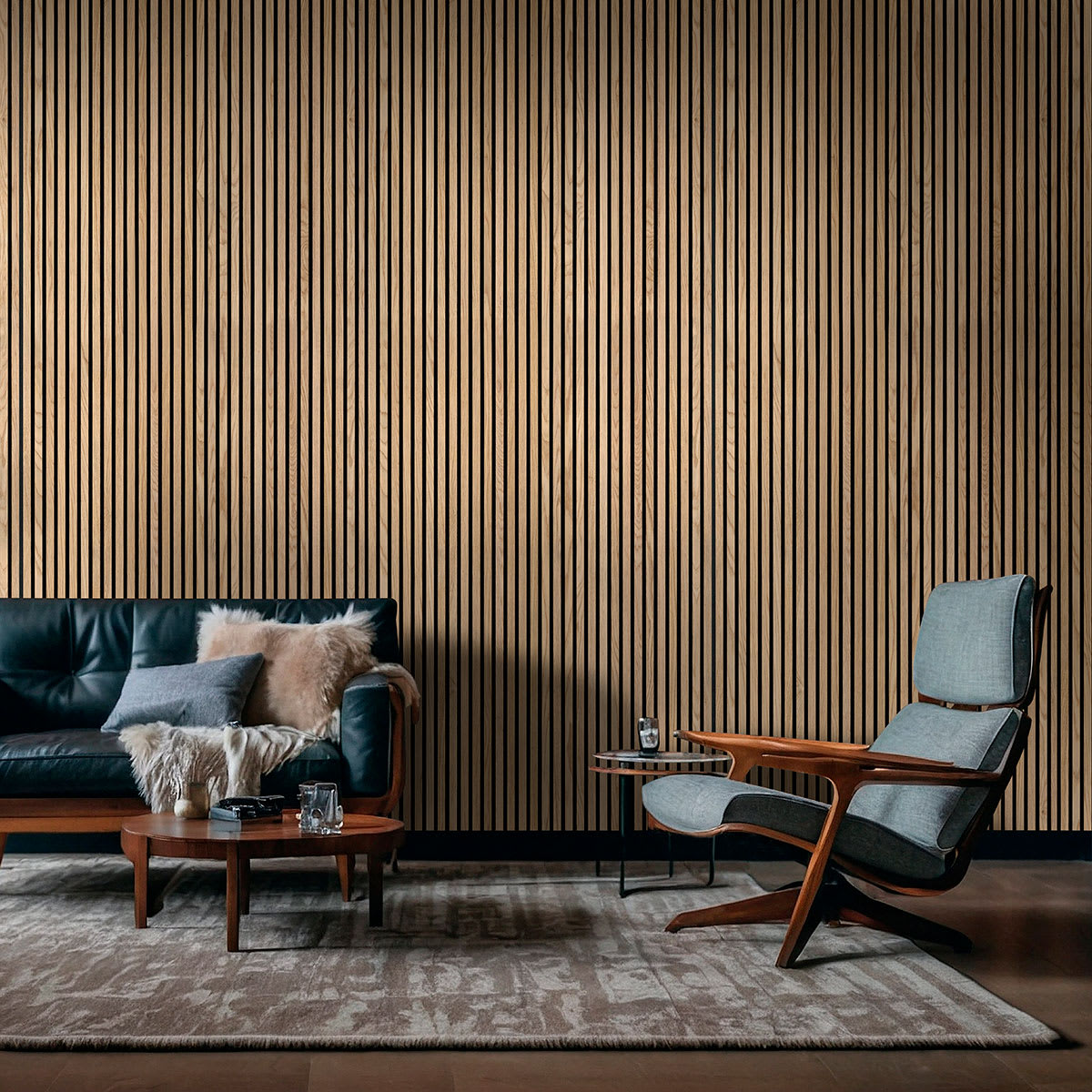 Natural Acoustic Wood Slat Panels