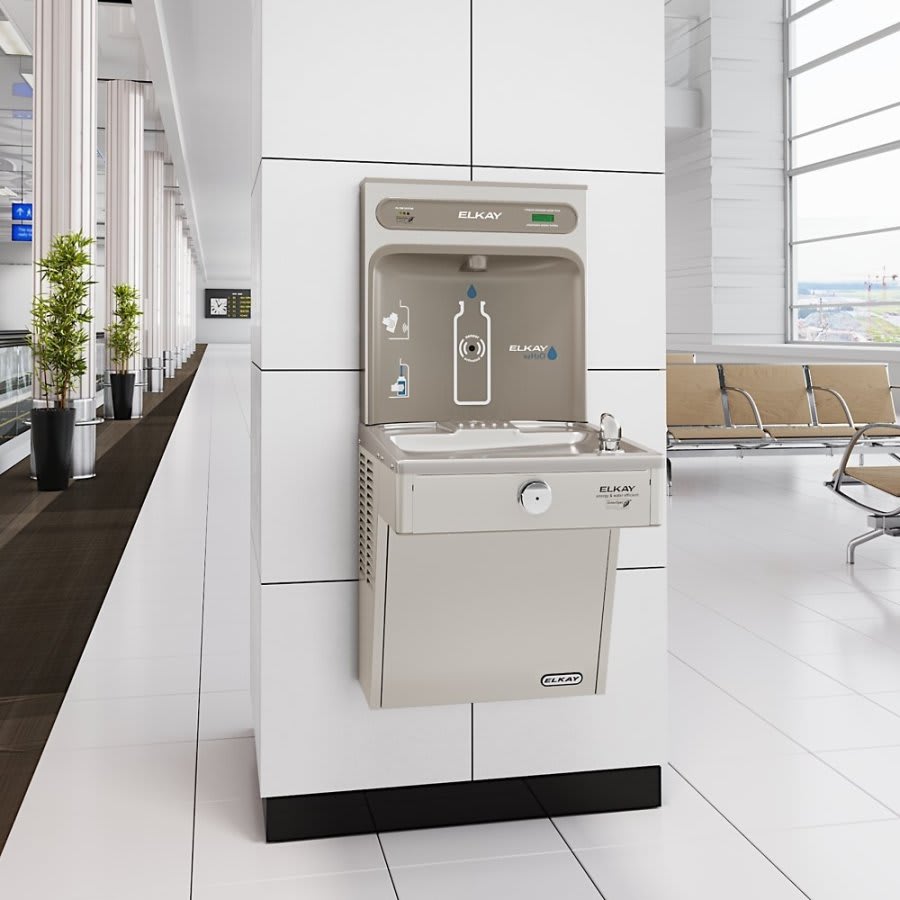 ezH2O Bottle Filling Station and Single High Efficiency Vandal-Resistant Cooler Filtered Refrigerated Stainless
