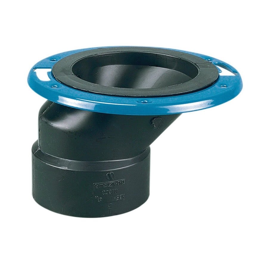 DWV Offset Metal Ring Closet Flange, 4 x 3 in, Hub, ABS