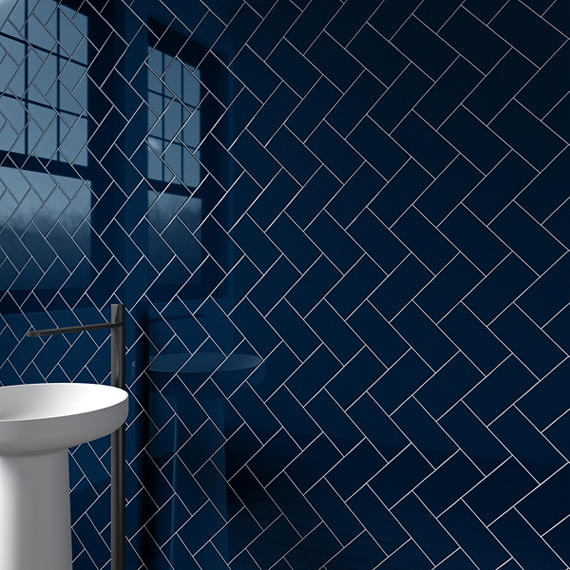 Color Wheel Classic Navy Square 4X4 Glossy
