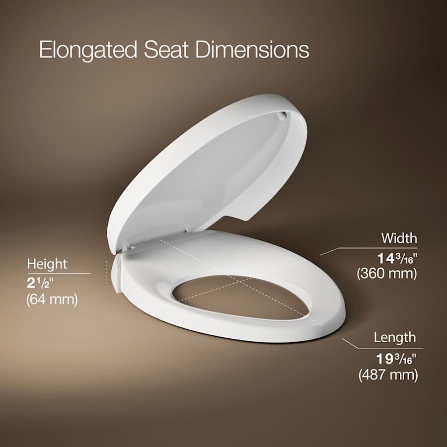 Purefresh Elongated Closed Front Toilet Seat with Purefresh Air Filtering, Night Light, and Quiet-Close Technology